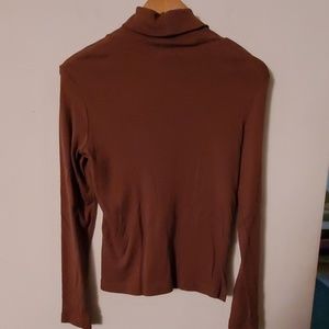 Tops - Brown Long Sleeve Blouse Turtleneck - M Tops - Brown Long Sleeve Blouse Turtleneck - M